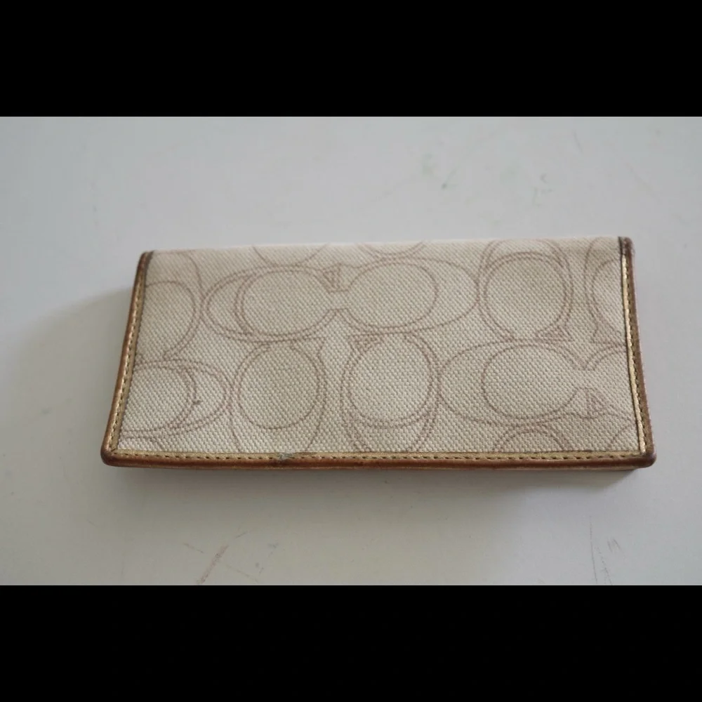 Coach signature logo check book cover
